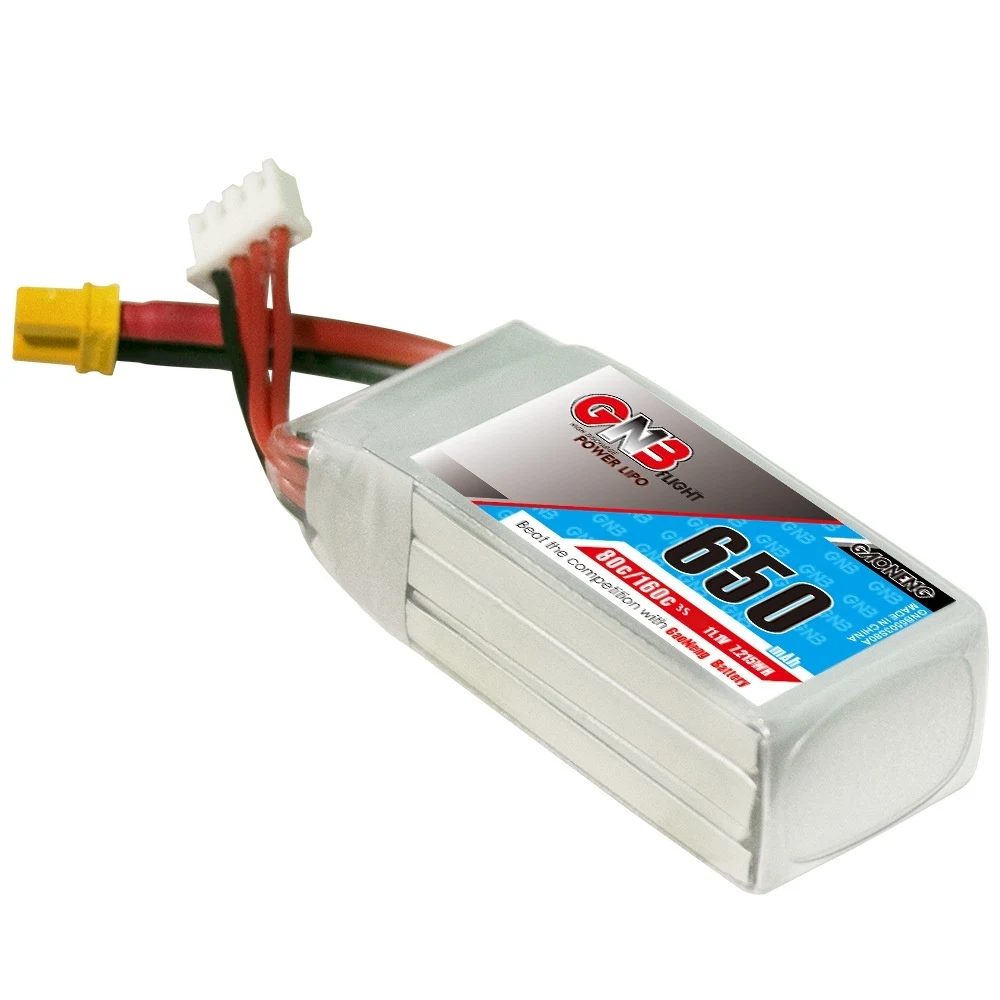 Bateria de Lítio GNB 650mAh 3S 11.1V 80C de alta energia para modelos viajantes FPV. Voe por mais tempo e com mais potência, desfrutando ao máximo! — foto 4