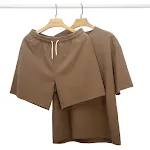 Conjunto de camiseta e shorts de algodão manga curta, 2 peças casuais, ideal para conforto e estilo no dia a dia — foto 8