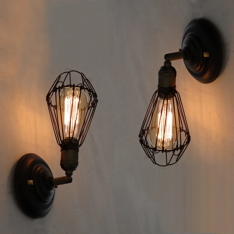 Luminária de parede retrô em ferro forjado, estilo industrial americano, para corredor de bar e restaurante, universal — foto 7