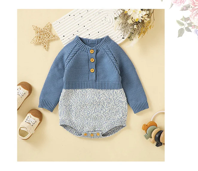 Macacão Combinando Infantil Manga Longa Siamese Triângulo Bodies Roupa de uma peça Confortável e adorável para bebês — foto 6