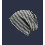Female Autumn And Winter Warm Black And White Striped Pile Hat — photo 1