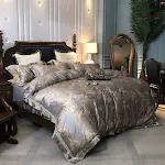 Luxuriöses 4-teiliges Bettwäsche-Set, europäischer Stil, 120 Fäden, Satin-Seide-Baumwolle. Für puren Komfort und Eleganz. — foto 1