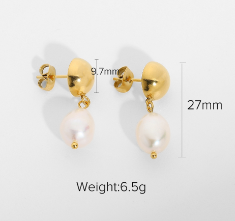 Brincos Cornelia de pérolas de água doce. Elegância atemporal para mulheres. O presente perfeito. Design clássico e beleza natural. Ideal para qualquer evento. — foto 1