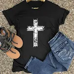 Camiseta feminina de manga curta de algodão cruzado — foto 2