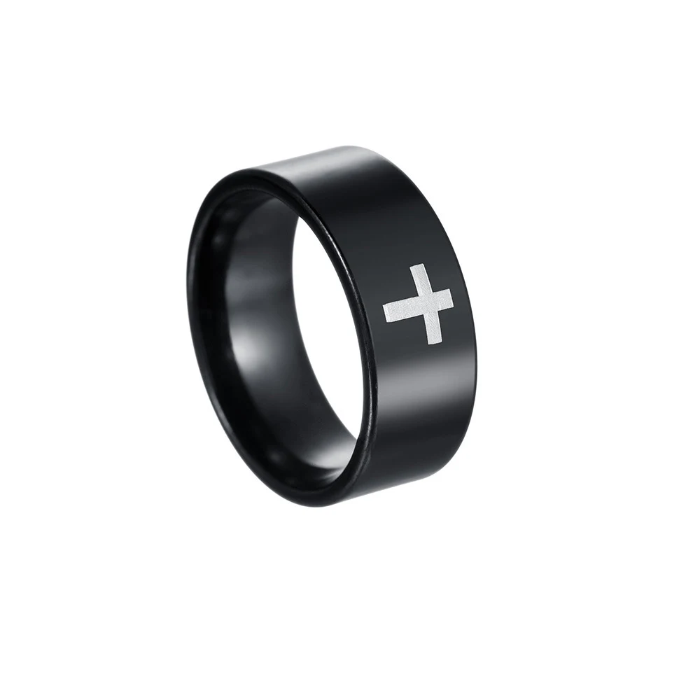 Anel Cruz de Aço Inoxidável para Moda Masculina e Feminina. Design elegante, durável e resistente. Joia perfeita para complementar seu look. — foto 3
