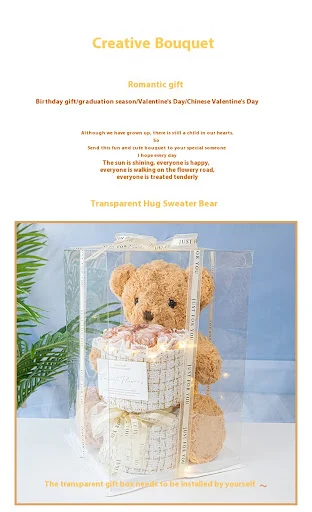 Title 4, Bear Doll Eternal Rose Bouquet Birthday Gift. A...