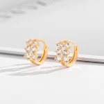 Brinco de orelha com adorno de zircônia de cristal quadrado, banhado a ouro e diamantes, multi estilos para a moda feminina. — foto 23
