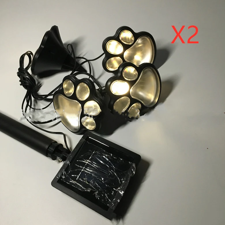 Outdoor 4 LED Solar Animal Paw Light Portable Lamp Solar Light Sensor Solar Energy Panel Camp Tent Fishing Garden Lighti — photo 2