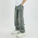 Fashion Rock Men's Straight Jeans with Stitching, offering a comfortable fit, classic style, and durable design for ever — photo 18