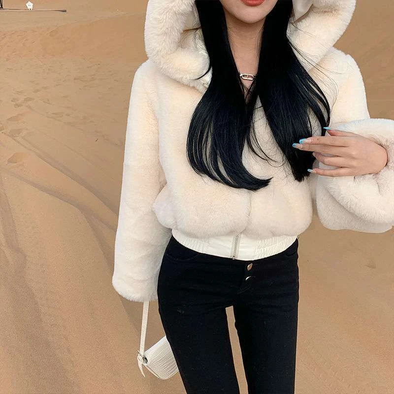 Title 2, Kadınlar için Peluş Artı Polar Kapüşonlu Svetşö...