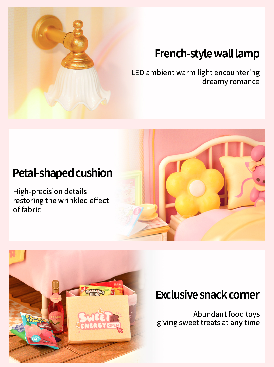 Title 1, Rolife Kit Casa em Miniatura DIY Quarto Rosa co...