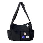 Bolsa de ombro juvenil de lona, grande capacidade e versátil. Ideal para todas as ocasiões e combina com tudo. Prática e espaçosa para o dia a dia. — foto 1