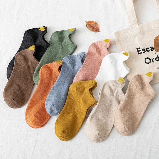 Title 1, Womens Socks Japanese Cute Heel Embroidery
