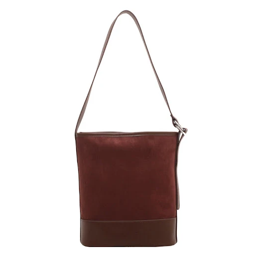 Title 7, Pure Color Frosted Trendy Simple Bucket Bag for...