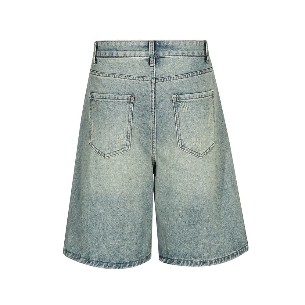 Retro Ripped Distressed Denim Shorts for Men, the perfect summer essential, offering a casual and stylish look, comforta — photo 5