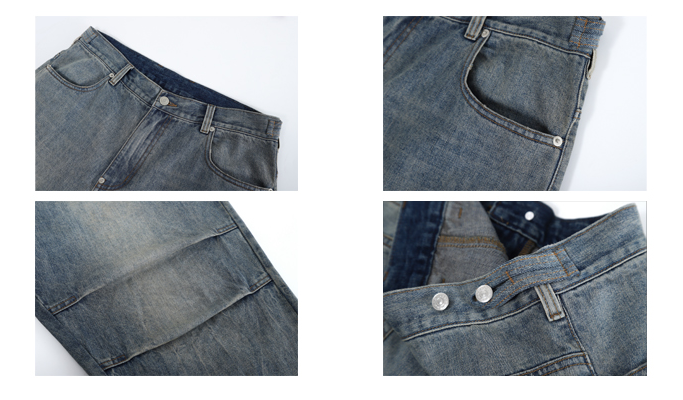Title 2, Jeans de mezclilla gris claro holgados y de gra...