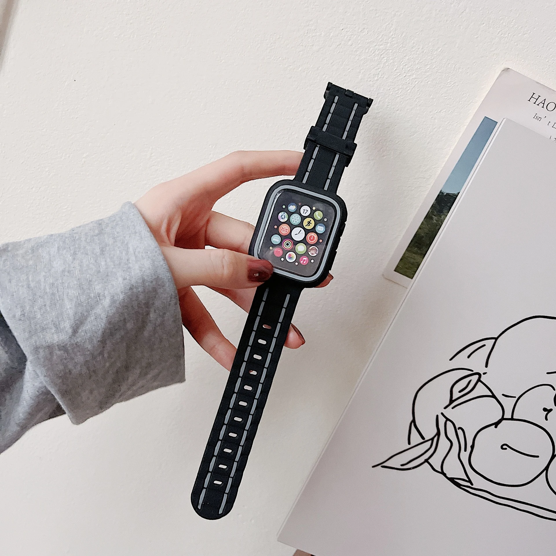 Title 3, iWatch Silicone Strap Set with Apple Watch 7/SE...