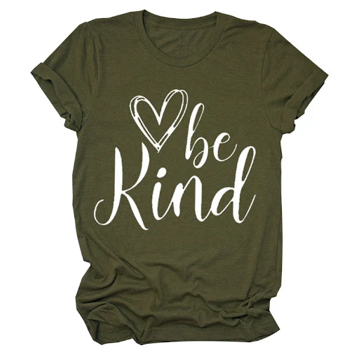 Title 5, Heart Trendy Short Sleeve Crew Neck T-shirt Top