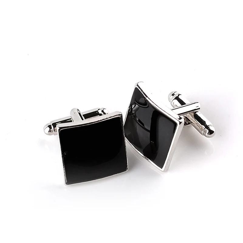 Abotoaduras quadradas personalizadas com efeito de óleo escorrendo, para camisa masculina, elegância e estilo únicos. — foto 3