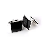 Abotoaduras quadradas personalizadas com efeito de óleo escorrendo, para camisa masculina, elegância e estilo únicos. — foto 3