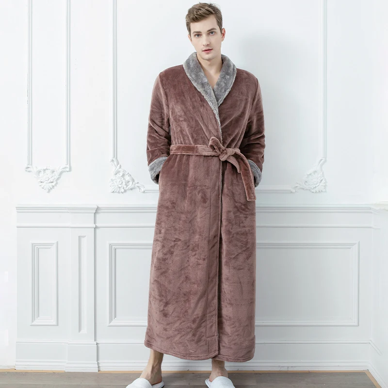 Men's and Women's Simple Thickened Flannel Nightgown for Ultimate Comfort, Softness, and Warmth, Perfect for Lounging an — photo 12