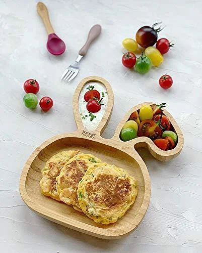 Title 5, Bamboo Animal Dinner Plate for Kids. Eco-friend...