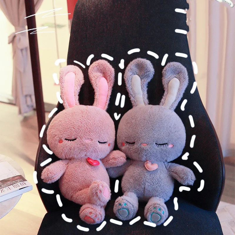 Boneca de coelho macia e fofa com orelhas longas Brinquedo de pelúcia ideal para abraçar e brincar Um amigo fofinho para crianças e presente perfeito. — foto 5