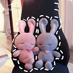 Boneca de coelho macia e fofa com orelhas longas Brinquedo de pelúcia ideal para abraçar e brincar Um amigo fofinho para crianças e presente perfeito. — foto 5