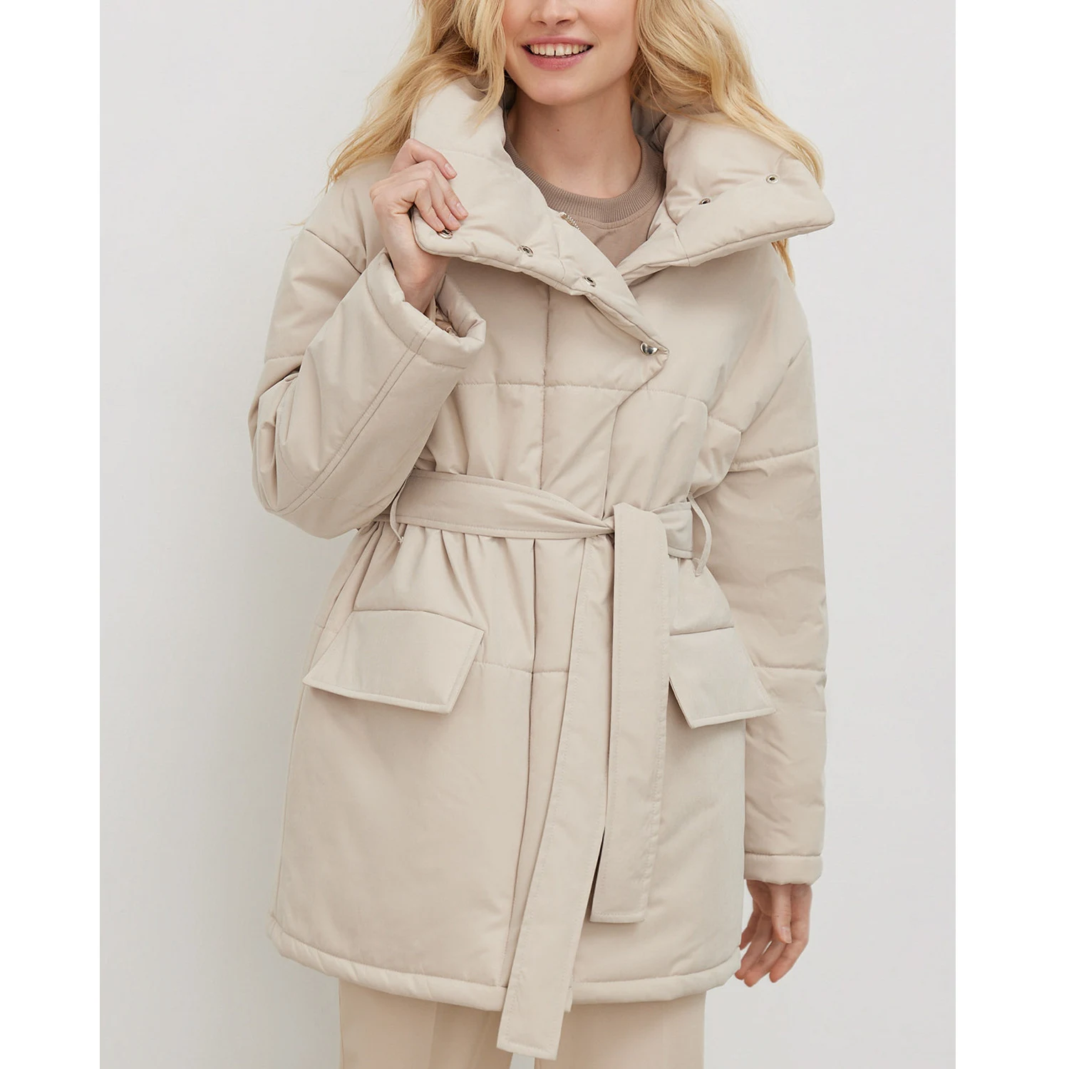 Title 3, Giacca in cotone con collo alto da donna, stile...