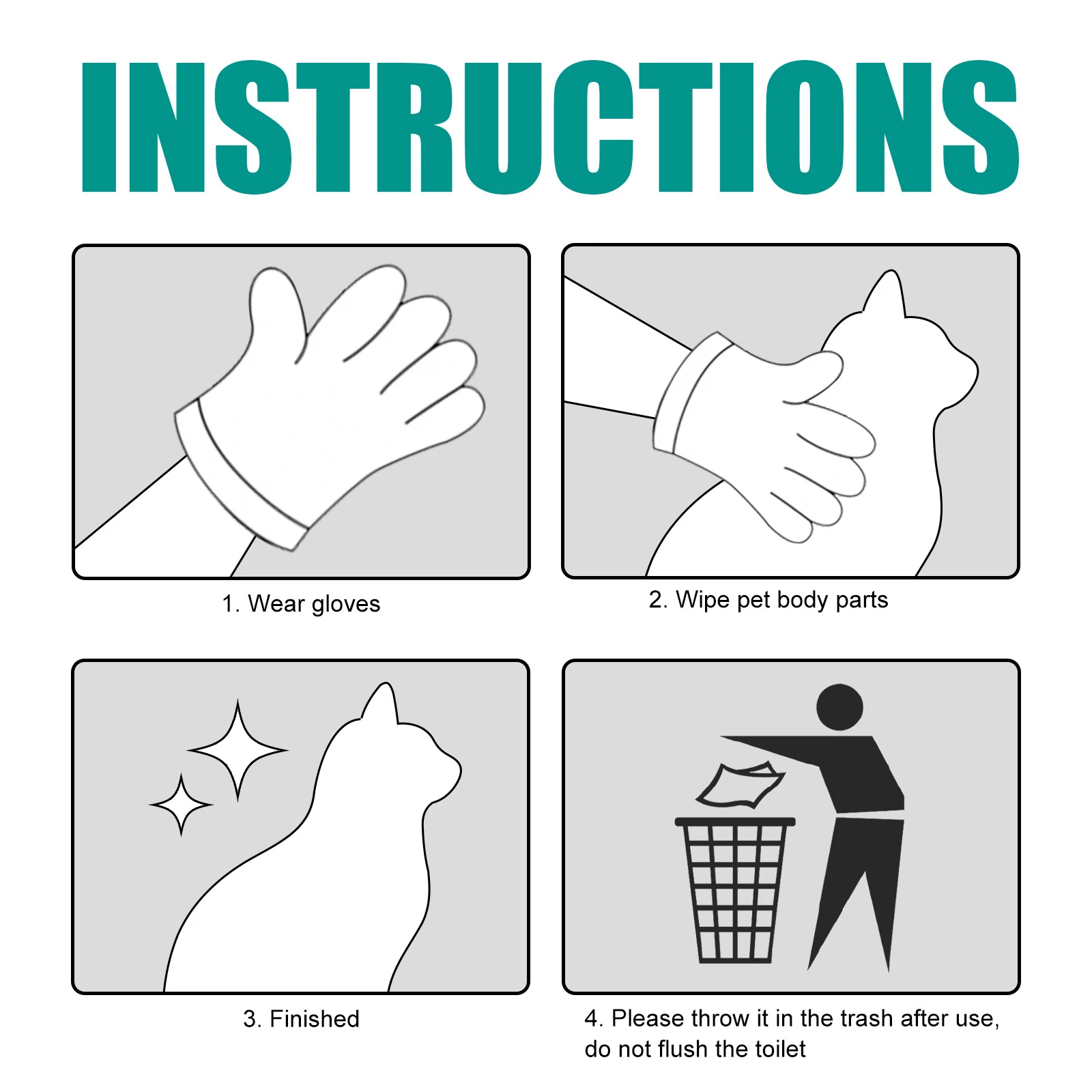 Title 11, Disposable Pet Cleaning Gloves Wash Free Puppy ...