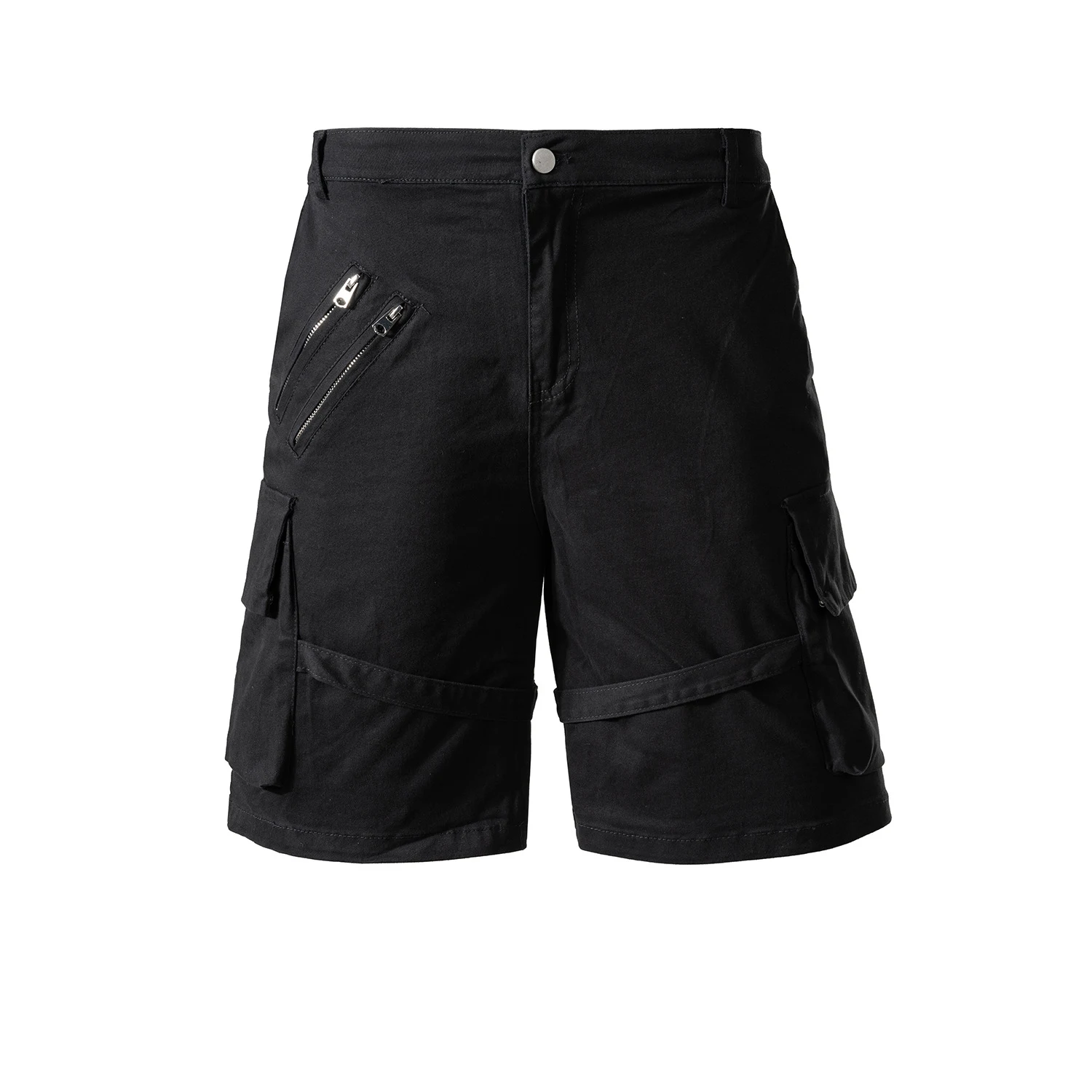 Braiding Buckle Decorative Casual Pants Multi-pocket Shorts Stylish, comfortable shorts with a decorative buckle and mul — photo 8