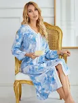 Le donne europee e americane Homewear Homewear Pajamas a maniche lunghe a maniche lunghe a manichetta per il tempo libero da notte — foto 4