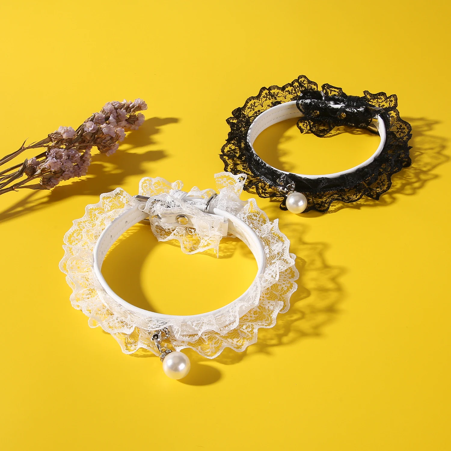 Title 4, Pet cat wedding bell with black and white lace ...