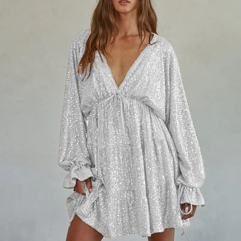 Title 9, Vestido drapeado feminino com decote em V com c...