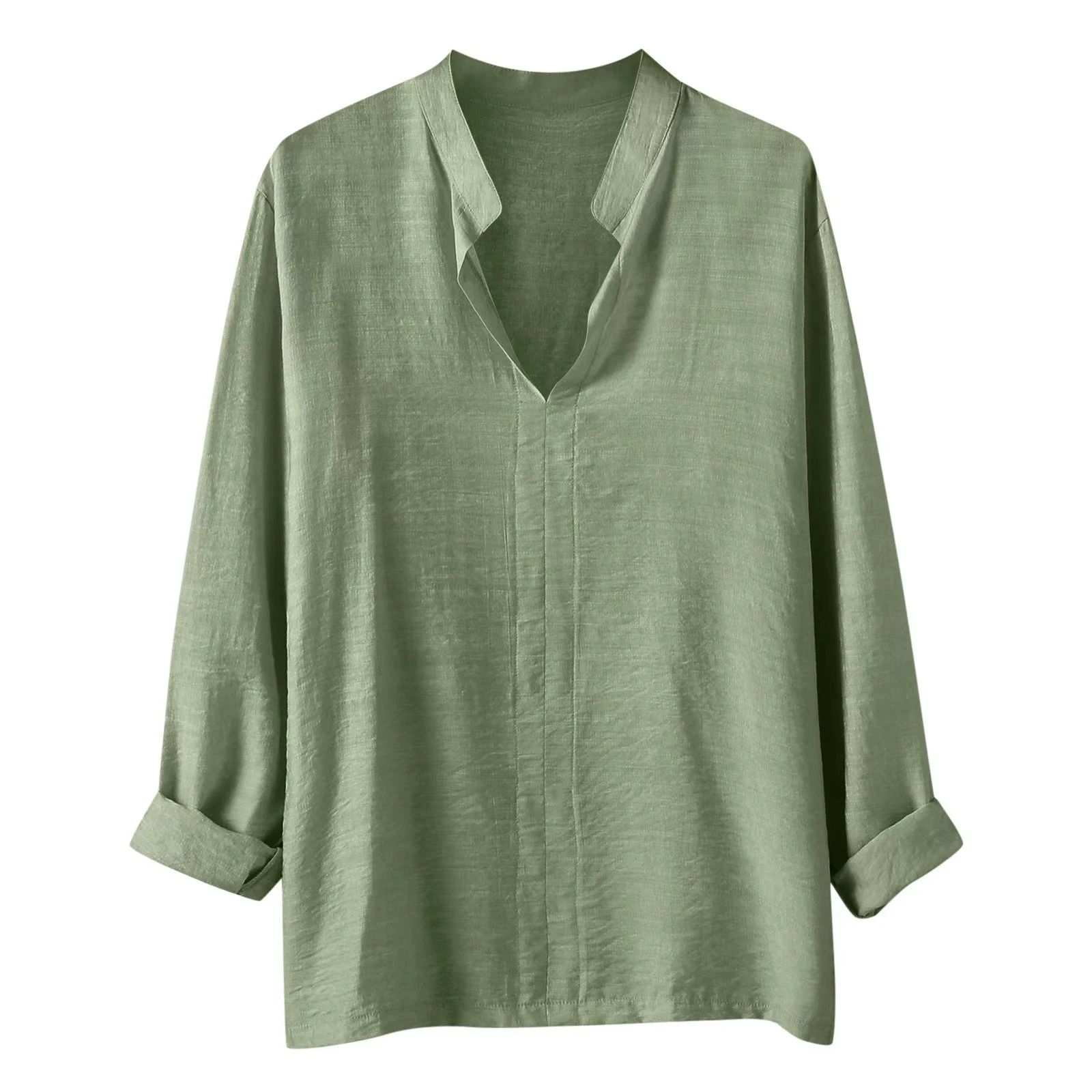 Title 3, Autumn Mens Cotton And Linen Loose Long-sleeve...