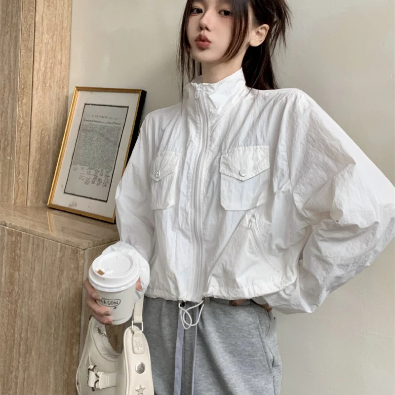 Chaqueta Retro de Trabajo para Mujer con Cuello Alto con Cordón y Cremallera – Ideal para un Look Profesional y con Estilo — foto 7