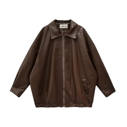 Title 1, Jaqueta de couro PU Tide Brand Street Ruffian p...