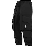 Heren Zwarte Casual Losse Broek met Meerdere Zakken, ideaal voor dagelijks gebruik. Biedt comfort, handig en voldoende opbergruimte. — foto 1