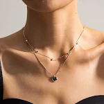 Colar duplo banhado a ouro 18K para mulheres, perfeito para realçar a clavícula e adicionar elegância ao seu visual diário. — foto 10