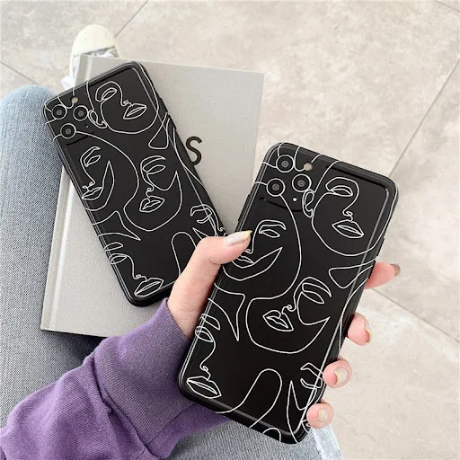 Title 2, Capinha para celular com design abstrato de lin...
