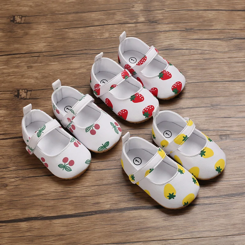 Sapatos para bebês e crianças pequenas com sola de borracha macia, sapatos de princesa para uso interno, confortáveis e seguros. — foto 1