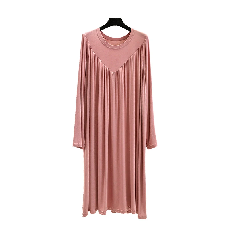Summer long-sleeve loose pajamas plus size thin dress, providing comfort and breathability for warm nights and a relaxed — photo 2