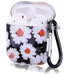 Apple compatible wireless earphone protective case featuring a sunflower rose leaf design and a natural system for your — photo 5