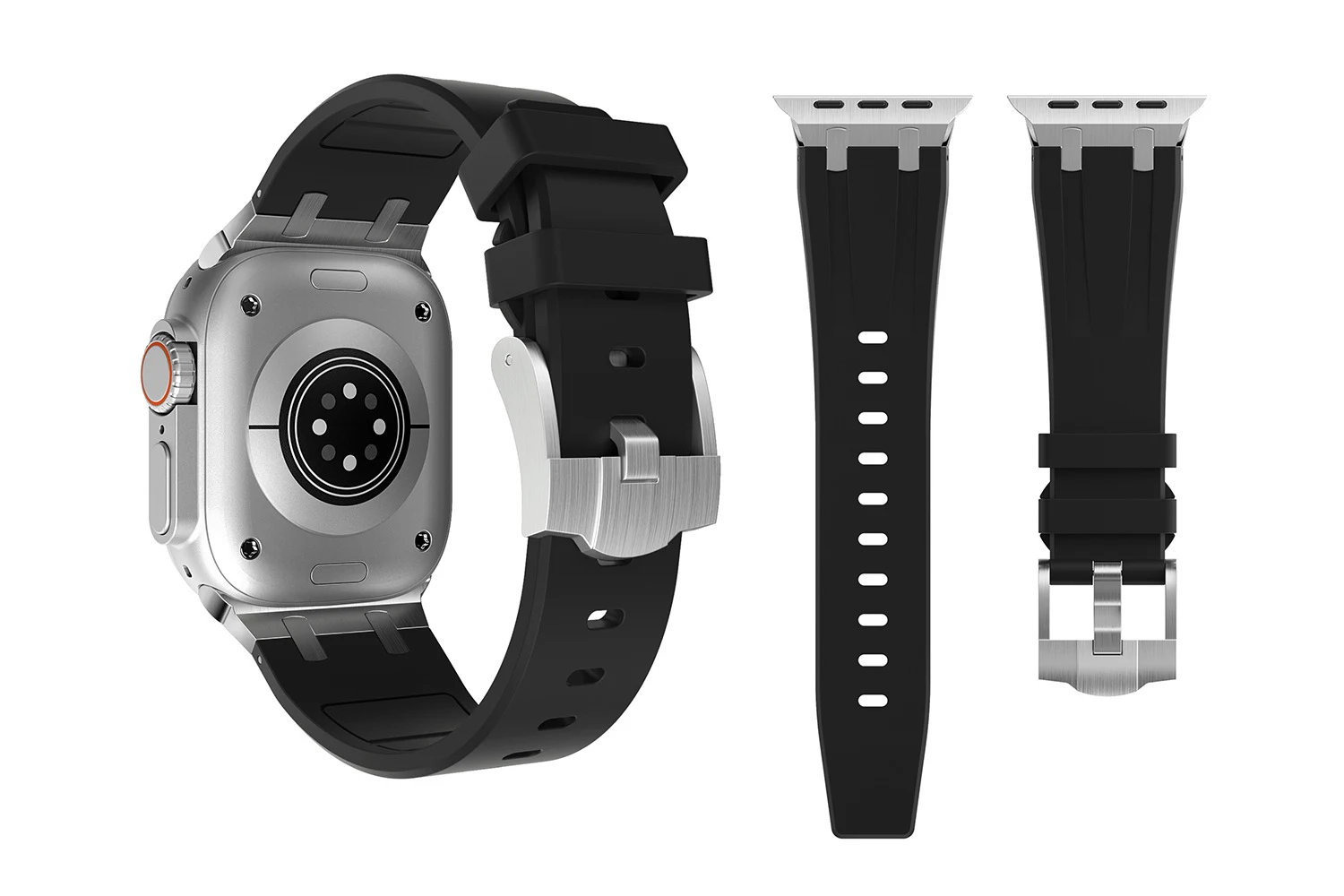 Correa para Apple Watch Ultra de silicona líquida, suave, duradera y resistente al agua. Perfecta para deportes y uso diario. Ajuste seguro. — foto 11