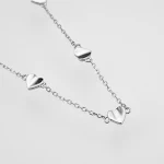 Colar longo de lenço em prata esterlina S925 com coração de amor para mulheres. Adicione um toque elegante ao seu look, perfeito para presentes. — foto 3