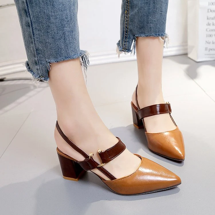 Thick-heeled Pointed High-heeled Shoes With All-match Sandals. Versatile and stylish footwear for any occasion. — photo 6