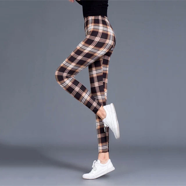 Plaid Leggings Women Sexy Pants Push Up Leggings Fashion F, enhance your figure with style and comfort for any occasion. — photo 13