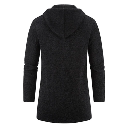 Title 9, Heren effen kleur casual hooded sweater met rit...