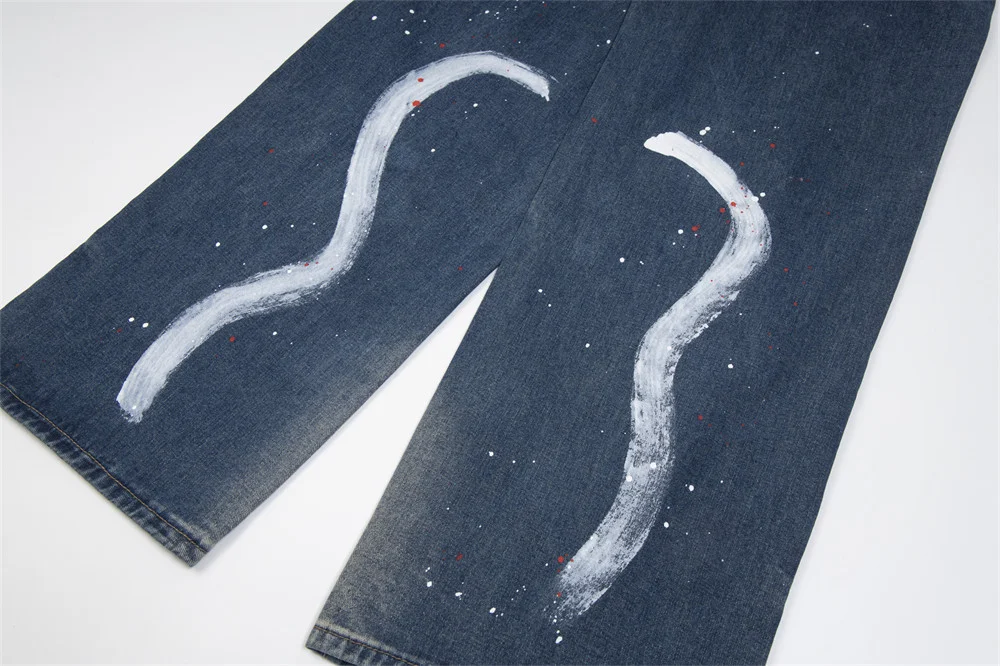 Title 4, Mens Straight-Leg Cowboy Jeans with Painting S...