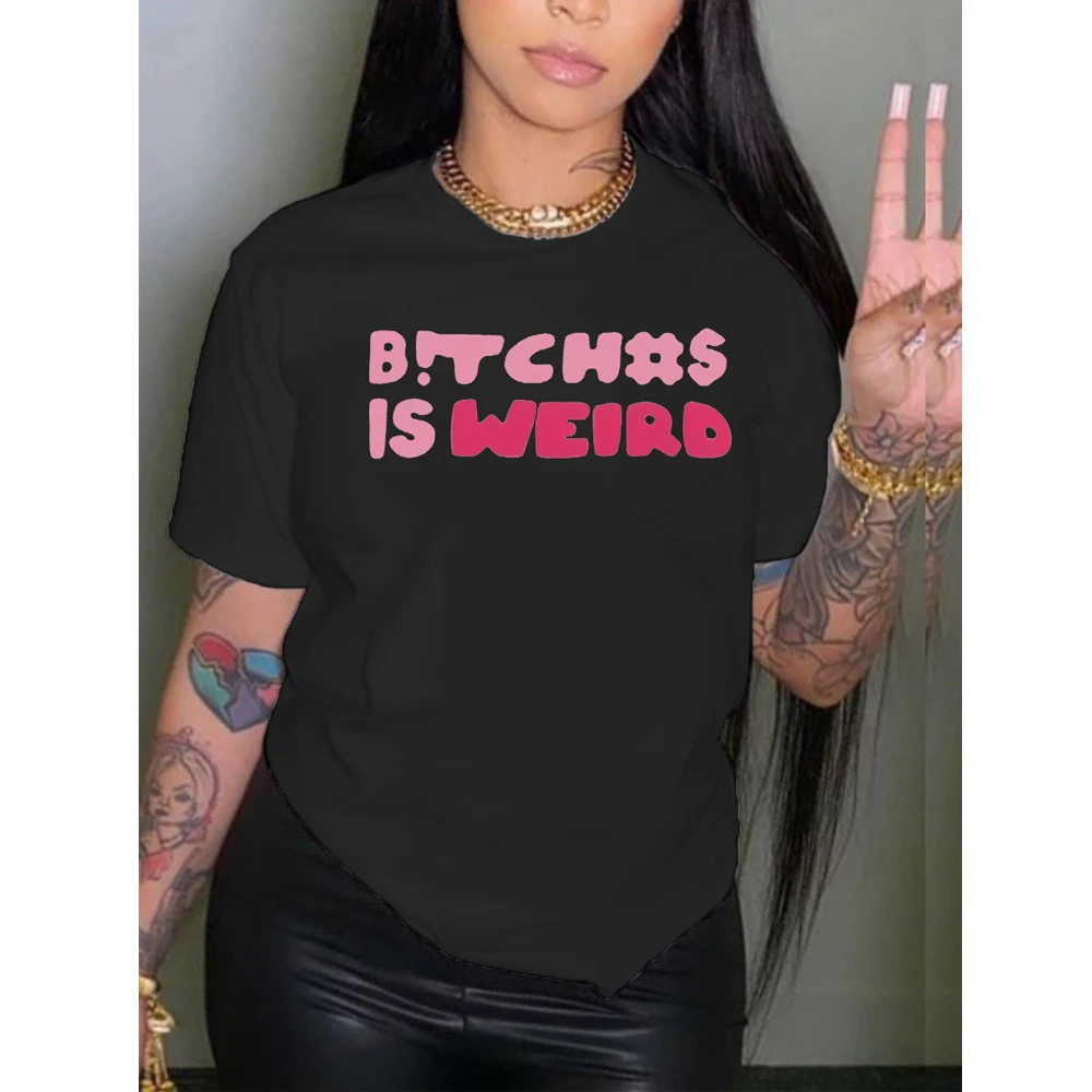 Title 2, Womens Letter Printed Round Neck T-shirt Youth...
